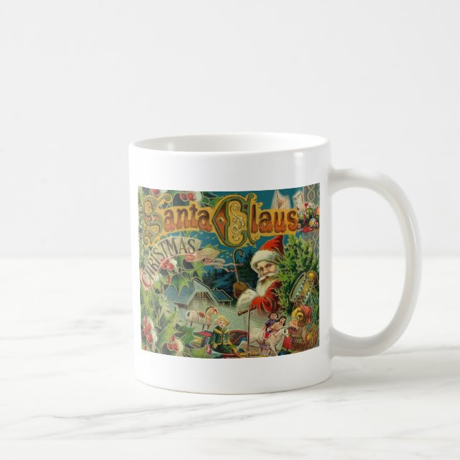 Christmas Santa Claus Antique Art Coffee Mug (Right)