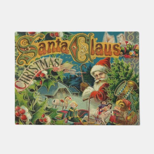 Christmas Santa Claus Antique Art Doormat
