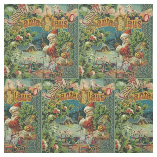 Christmas Santa Claus Antique Art Fabric
