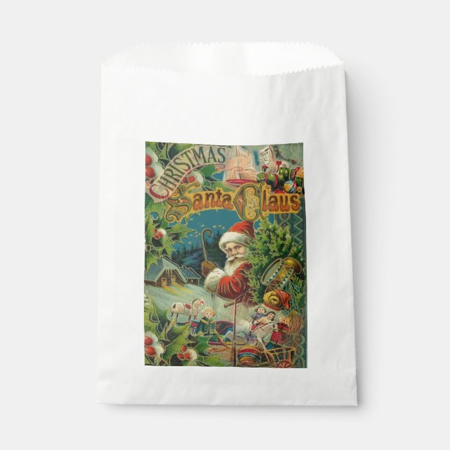 Christmas Santa Claus Antique Art Favor Bag (Front)