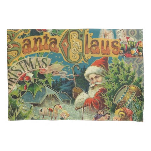 Christmas Santa Claus Antique Art Pillowcase
