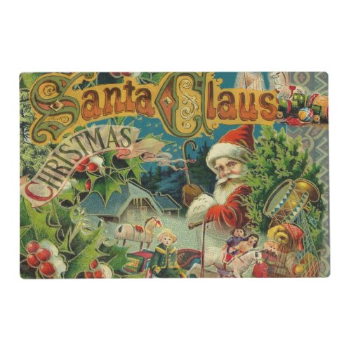 Christmas Santa Claus Antique Art Placemat