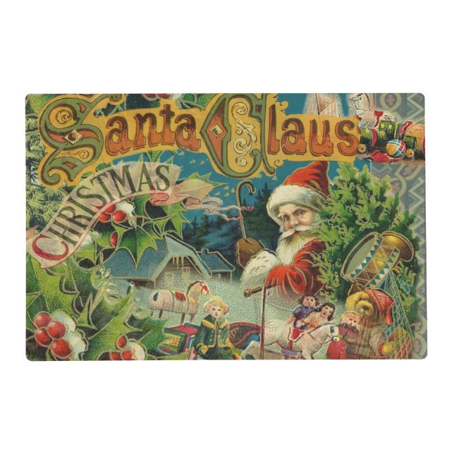 Christmas Santa Claus Antique Art Placemat (Front)