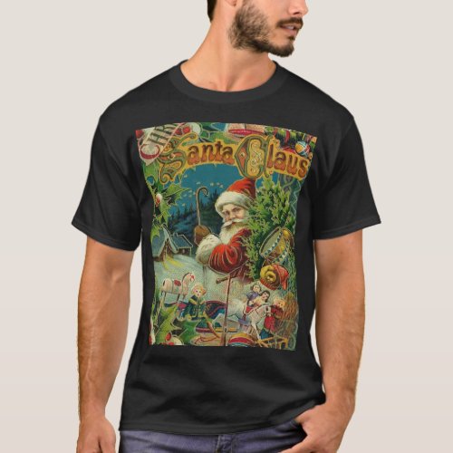 Christmas Santa Claus Antique Art T_Shirt