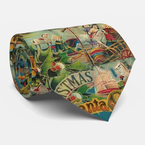 Christmas Santa Claus Antique Art Tie