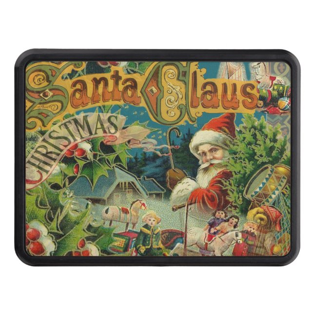 Christmas Santa Claus Antique Art Tow Hitch Cover (Front)
