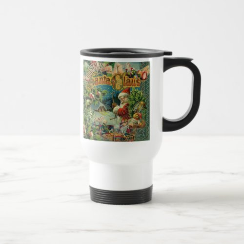 Christmas Santa Claus Antique Art Travel Mug