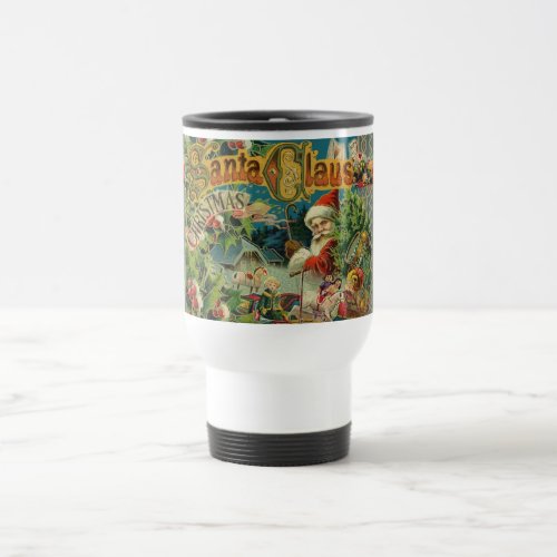 Christmas Santa Claus Antique Art Travel Mug