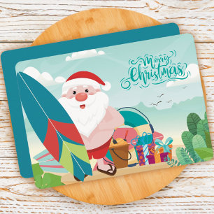 Christmas Santa Claus at the Beach Card