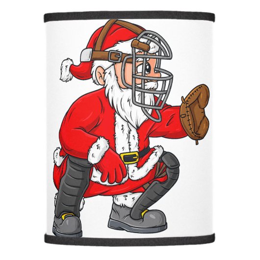 Christmas Santa Claus Baseball Catcher Boys Girls  Lamp Shade (Front)