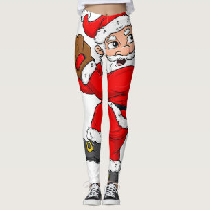 Christmas Santa Claus Baseball Catcher Boys Girls Leggings