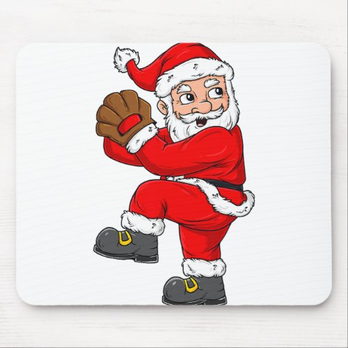 Christmas Santa Claus Baseball Catcher Boys Girls  Mouse Pad