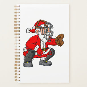 Christmas Santa Claus Baseball Catcher Boys Girls Planner