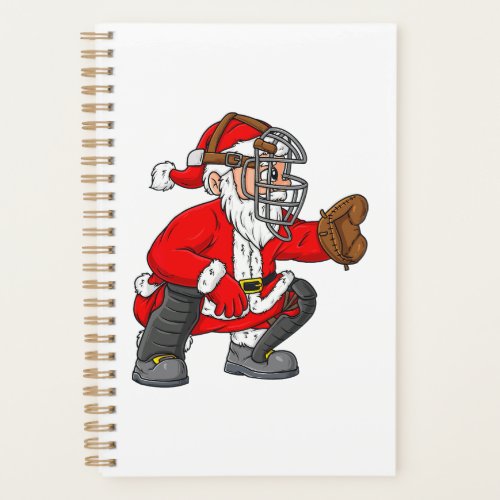 Christmas Santa Claus Baseball Catcher Boys Girls  Planner