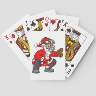 Christmas Santa Claus Baseball Catcher Boys Girls Poker Cards