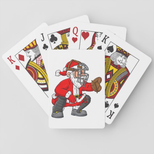 Christmas Santa Claus Baseball Catcher Boys Girls  Poker Cards