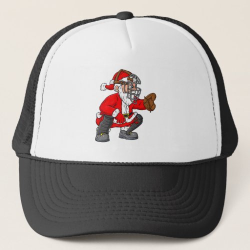 Christmas Santa Claus Baseball Catcher Boys Girls  Trucker Hat