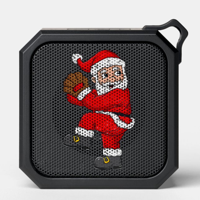 Christmas Santa Claus Baseball Pitcher Boys Kids T Bluetooth Speaker (Front)