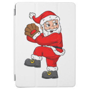 Christmas Santa Claus Baseball Pitcher Boys Kids T iPad Air Cover
