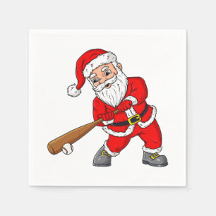 Christmas Santa Claus Baseball Pitcher Boys Kids T Napkins