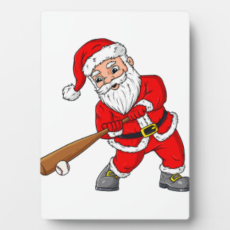 Christmas Santa Claus Baseball Pitcher Boys Kids T Plaque