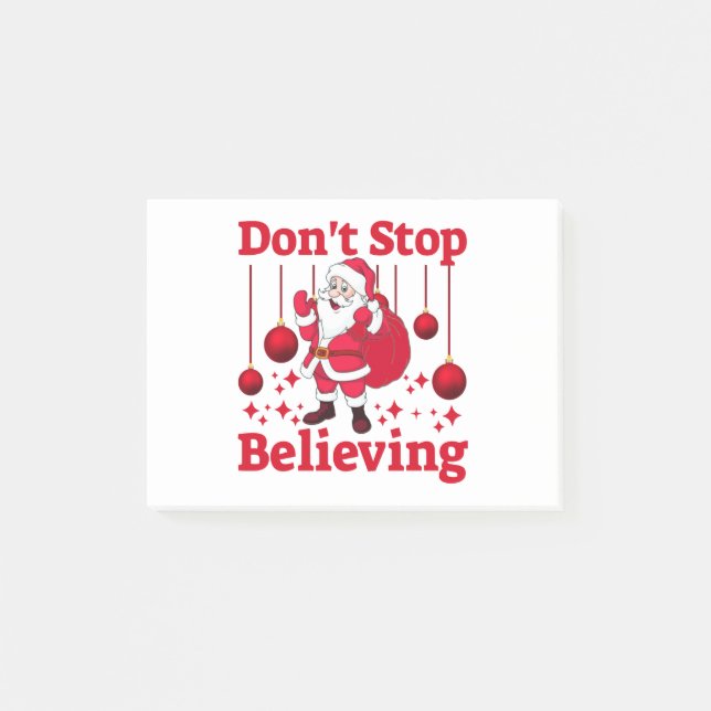 Christmas Santa Claus Believing Post-it Notes (Front)