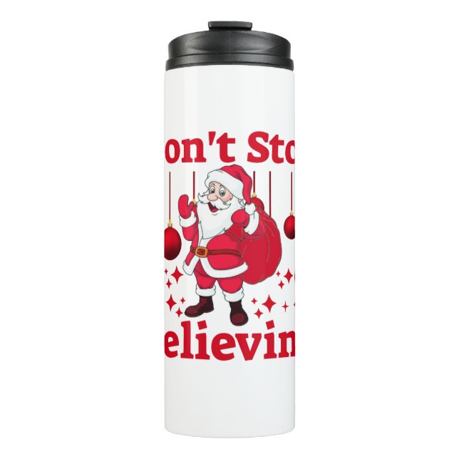Christmas Santa Claus Believing Thermal Tumbler (Front)