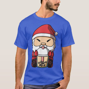 Christmas Santa Claus Boba Milk Tea Bubble Tea Ani T-Shirt