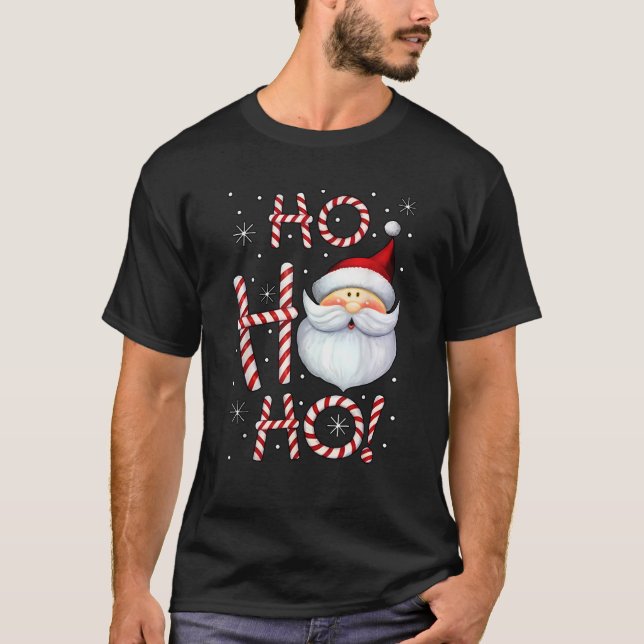 Christmas Santa Claus Candy Cane  by Christmas San T-Shirt (Front)