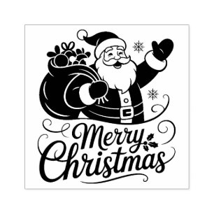 Christmas Santa Claus Card Rubber Stamp