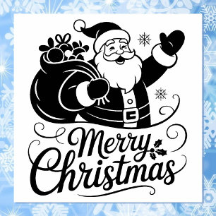 Christmas Santa Claus Card Rubber Stamp