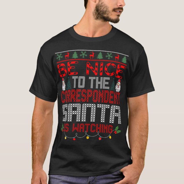 Christmas Santa Claus Correspondent Gift  T-Shirt (Front)