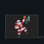 Christmas Santa Claus Dunking A Basketball Xmas Holiday Card<br><div class="desc">Christmas Santa Claus Dunking A Basketball Xmas</div>