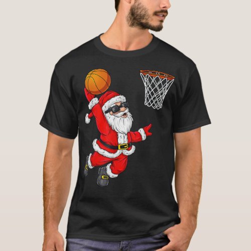Christmas Santa Claus Dunking A gift idea cool bas T_Shirt