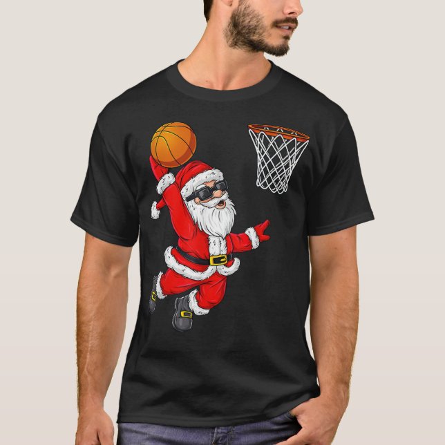 Christmas Santa Claus Dunking A gift idea cool bas T-Shirt (Front)