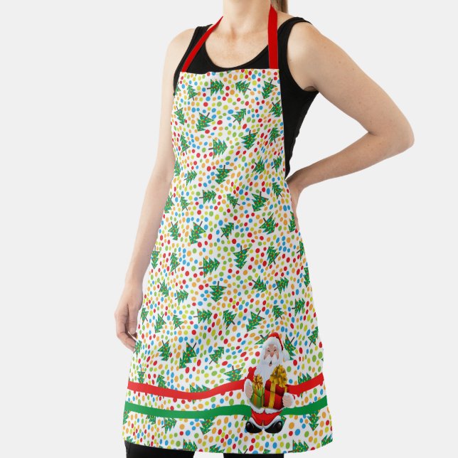 Christmas Santa Claus Fun Gift for Grandma Mom Apron (Insitu)