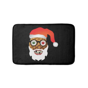 christmas santa claus funny Pineapple Bath Mat