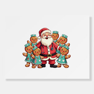 Christmas Santa Claus Gingerbread Nurses Foam Board