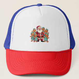 Christmas Santa Claus Gingerbread Nurses  Trucker Hat
