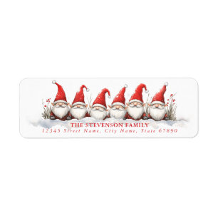 Christmas Santa Claus Gnome Return Address Labels