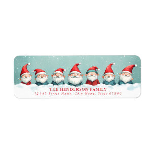 Christmas Santa Claus Gnomes Return Address Labels