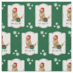 Christmas Santa Claus Golden Retriever Dog Cute Fabric
