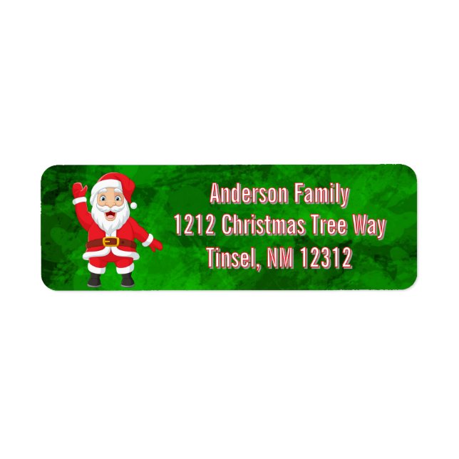 Christmas Santa Claus Green  Label (Front)