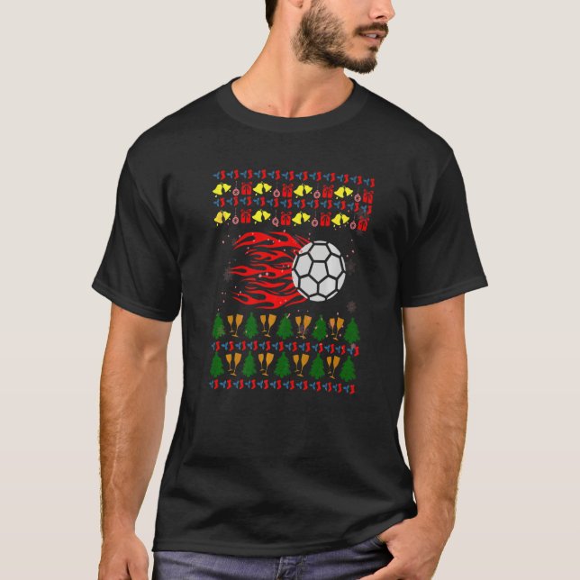 Christmas Santa Claus Handball Player Goalkeeper P T-Shirt (Front)