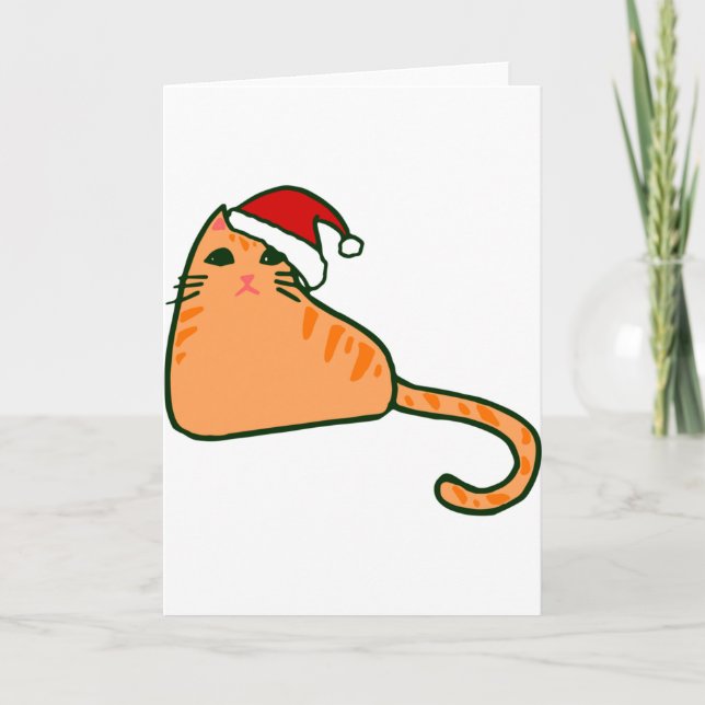 christmas santa claus hat orange tabby cat invitation (Front)