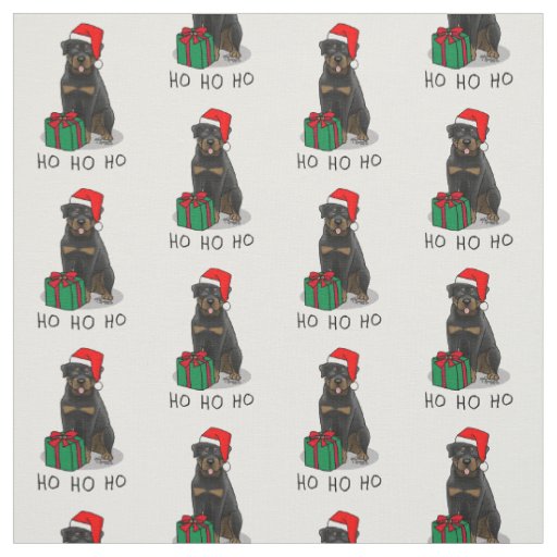 Christmas Santa Claus Hat Rottweiler Dog Funny Fabric