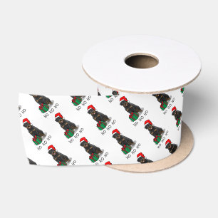 Christmas Santa Claus Hat Rottweiler Dog Funny Satin Ribbon