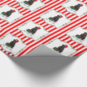 Christmas Santa Claus Hat Rottweiler Dog Funny Wrapping Paper