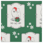 Christmas Santa Claus Hat Samoyed Dog Cute Fabric
