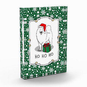 Christmas Santa Claus Hat Samoyed Dog Funny Acrylic Award